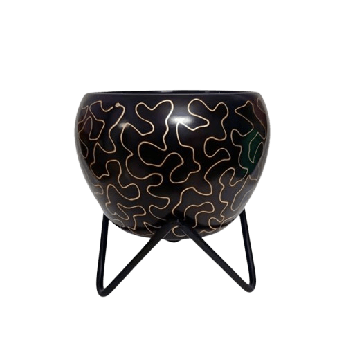 IRON FLOWER VASE (BLACK)